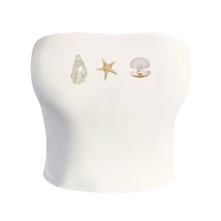 Damen Bandeau-Top im maritimen Design mit muschelförmigen Motiven Echo Archiv