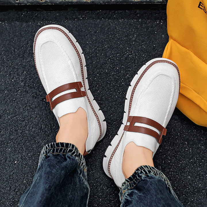 Damen Elastischer Strick‑Mokassin‑Sneaker mit dämpfender EVA‑Sohle und Zierriemen Echoarchiv