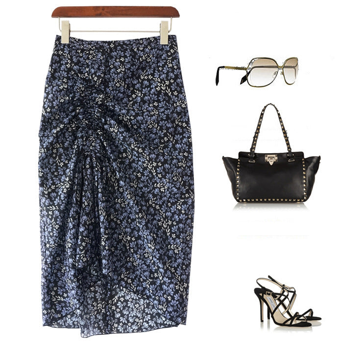 Damen Eleganter Midirock mit drapiertem Design Echoarchiv