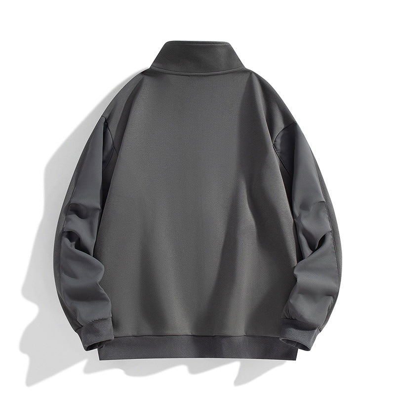 Herren Boxy-Performance-Zipjacke mit hohem Stehkragen, Paneelnähten & windabweisender Struktur Echoarchiv