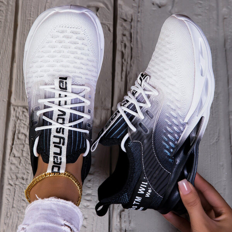 Damen Luftkissen-Sneaker mit transparenter Luftsohle und gestricktem Oberschuh Echoarchiv