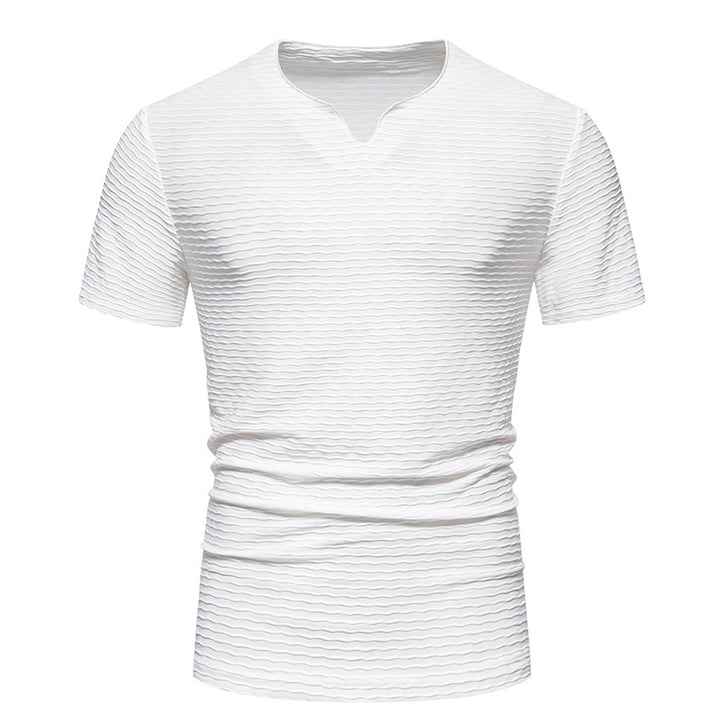 Herren Kurzarm T-Shirt mit strukturiertem Wellenmuster Echoarchiv