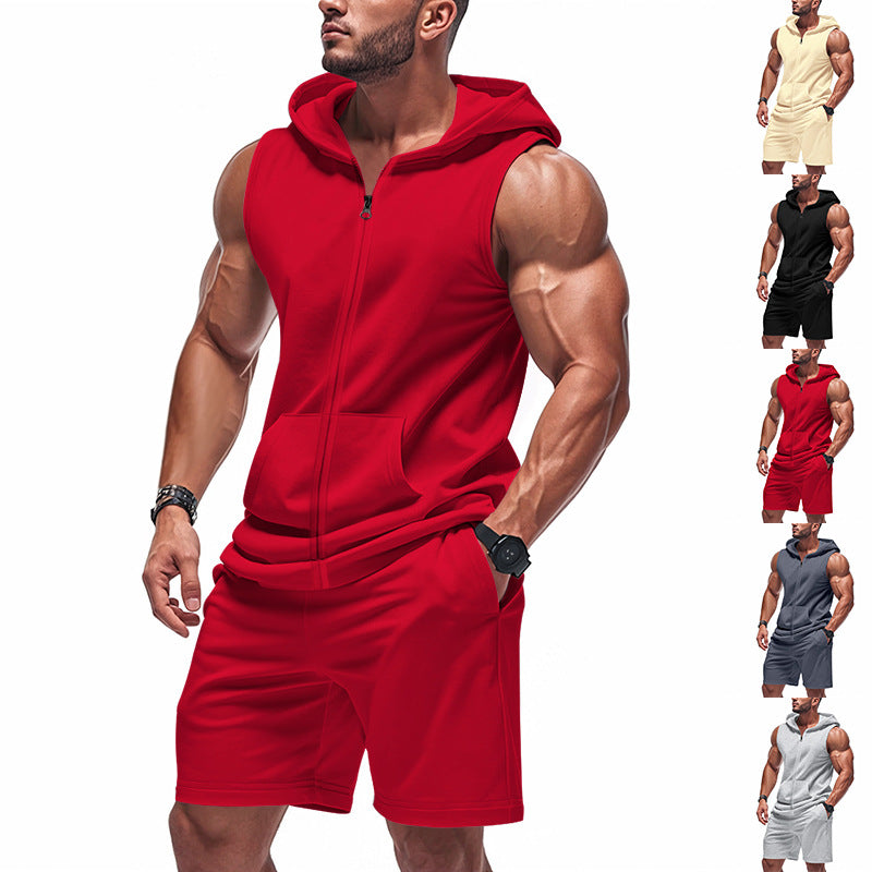 Herren Sportlicher Hoodie und Shorts Set Echoarchiv