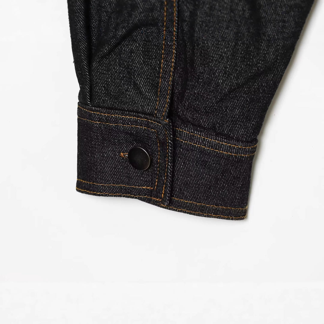 Damen Cropped Jeans-Utility-Jacke mit Reißverschluss, Stehkragen und elastischem Saum Echoarchiv