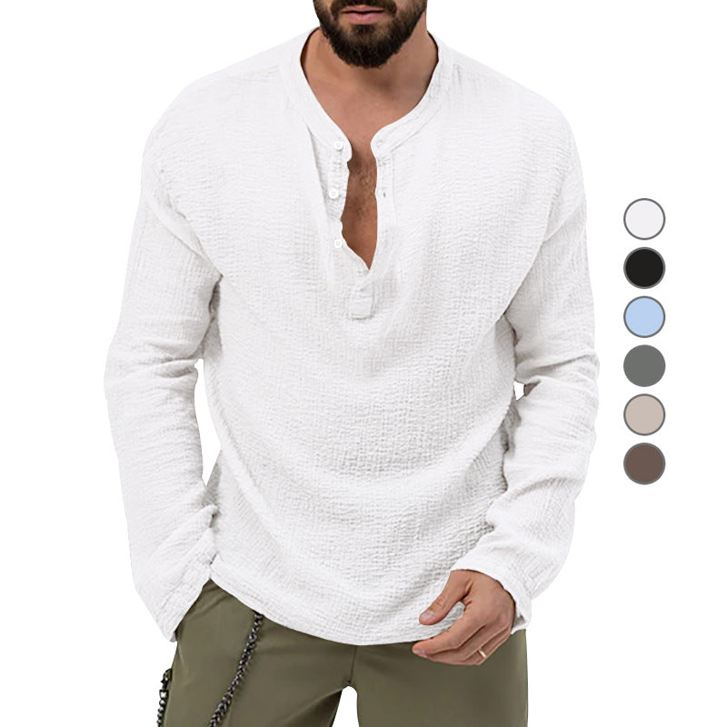 Herren Langarmshirt mit Knopfleiste Echoarchiv