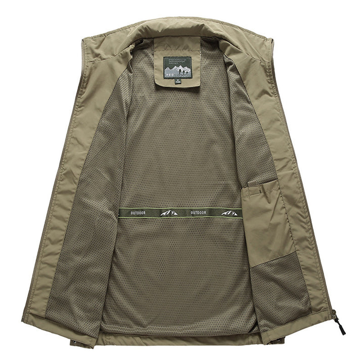 Herren Outdoor-Utility-Weste mit Mesh-Futter und Reißverschluss-Taschen Echoarchiv