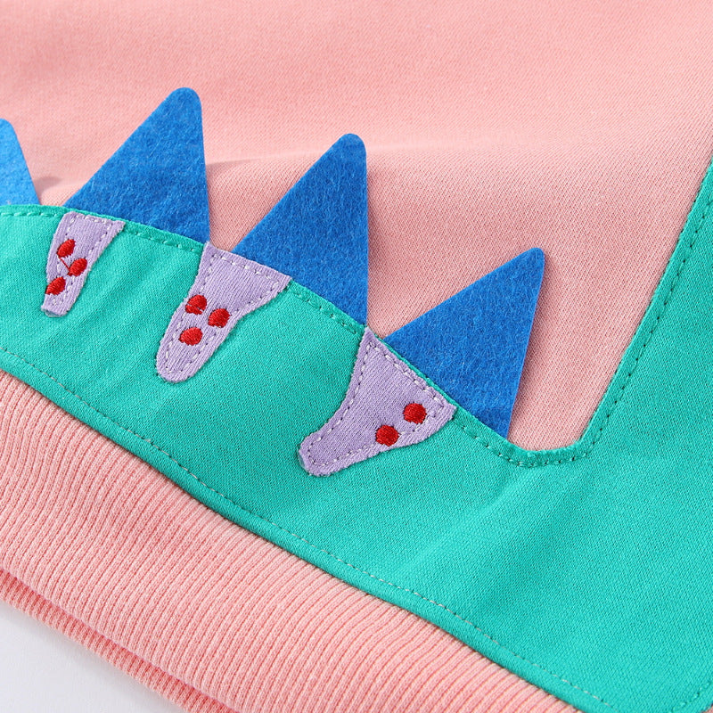 Mädchen Sweatshirt mit niedlichem Dinosaurier-Applikationsdesign Echo Archiv