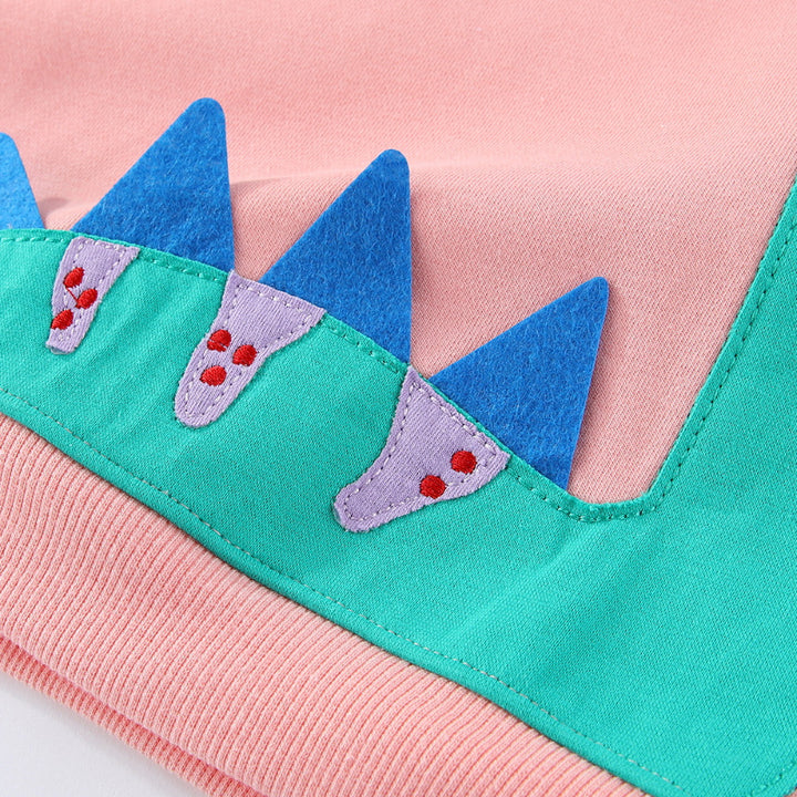 Mädchen Sweatshirt mit niedlichem Dinosaurier-Applikationsdesign Echo Archiv