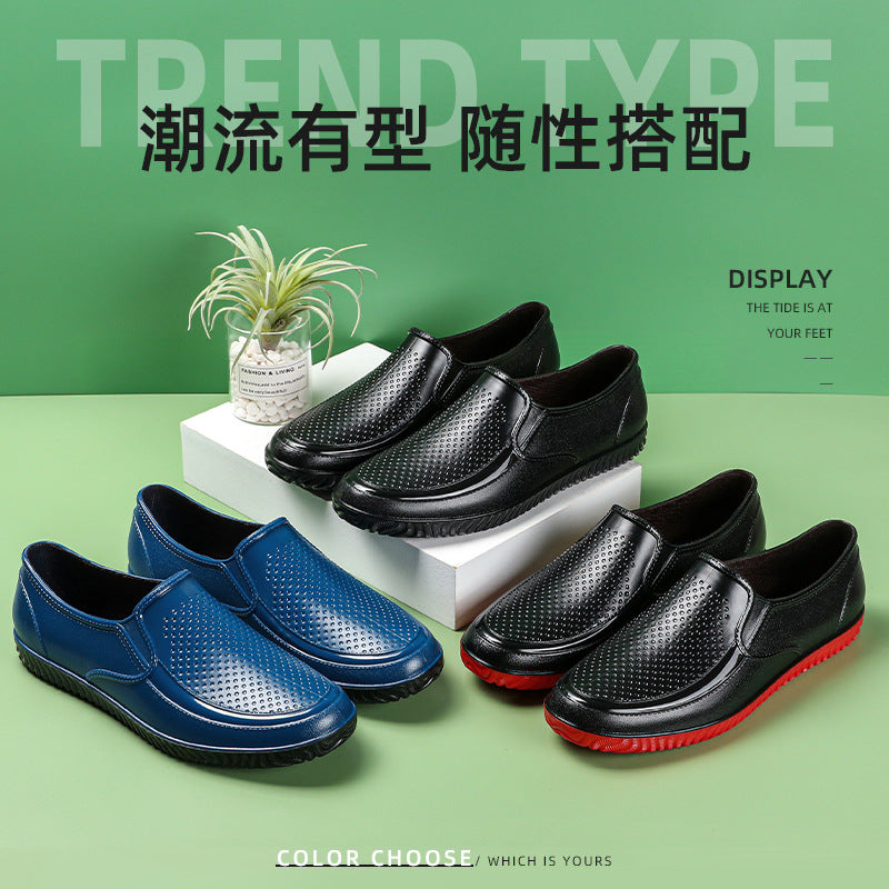 Herren Elegante perforierte Slip-On Halbschuhe mit rutschfester Profilsohle Echoarhiv
