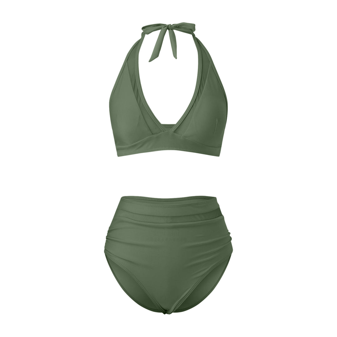 Damen Hochtailliertes Bademoden-Set mit stylischem Haltertop Echo Archiv