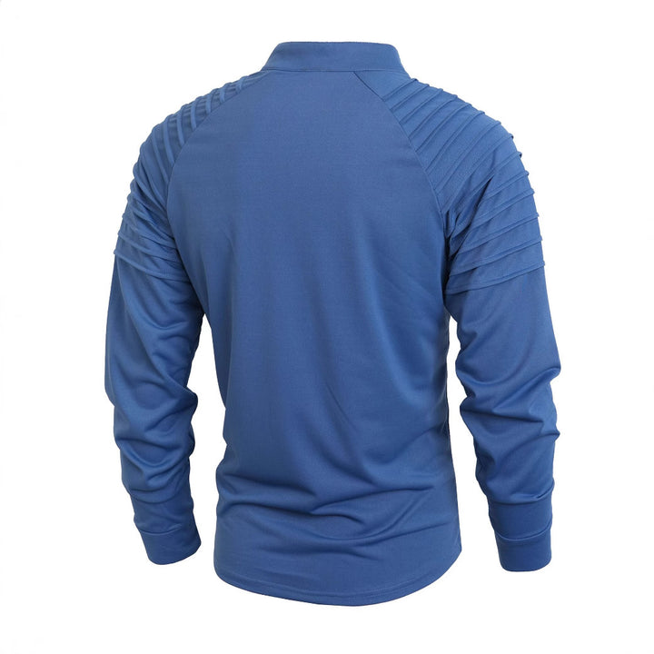 Herren Langarmshirt mit modernem Stehkragen und Reißverschluss Echoarchiv