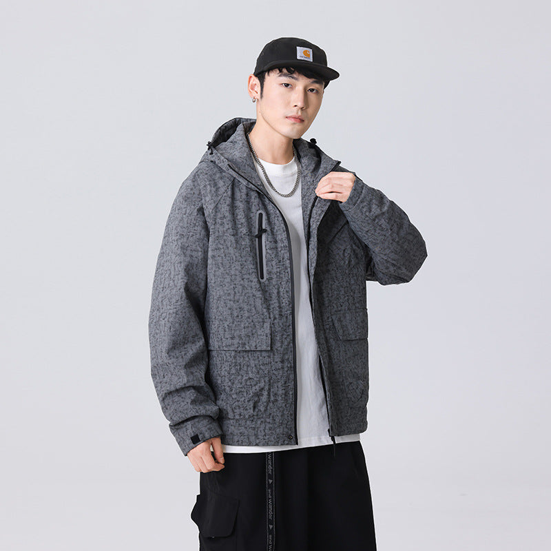 Herren Urban-Technical Field-Parka mit hochschließendem Kragen, schräge Brustpatte und verdeckten Reißverschlüssen Echo Archiv