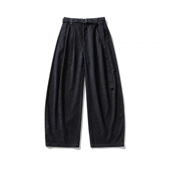Damen Weite Highwaist-Hose mit Bundfalten, Balloon-Silhouette und Stoffgürtel Echo Archiv
