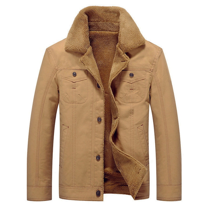 Herren Robuste Canvas-Truckerjacke mit durchgehendem Teddyfutter und Hemdkragen Echo Archiv