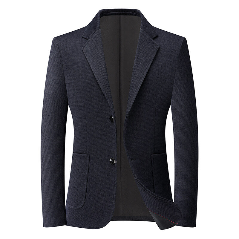 Herren Slim-Fit Blazer im feinen Struktur-Tweed mit aufgesetzten Pattentaschen – Tianoro