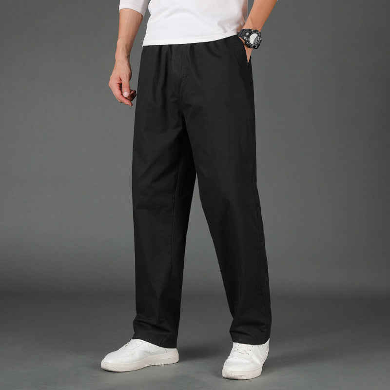 Herren Weite Baumwoll-Chinohose im Relaxed-Fit mit elastischem Komfortbund & verdeckten Eingriffstaschen Echo Archiv
