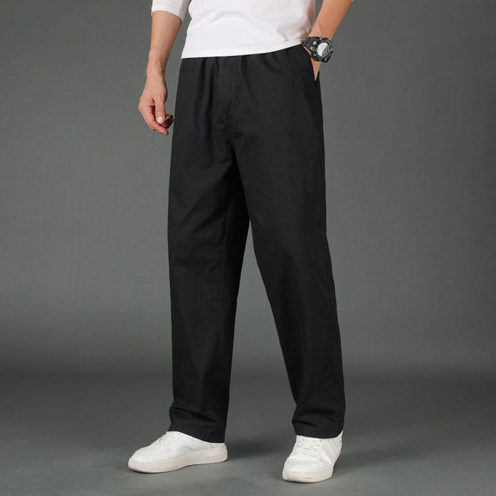 Herren Weite Baumwoll-Chinohose im Relaxed-Fit mit elastischem Komfortbund & verdeckten Eingriffstaschen Echo Archiv