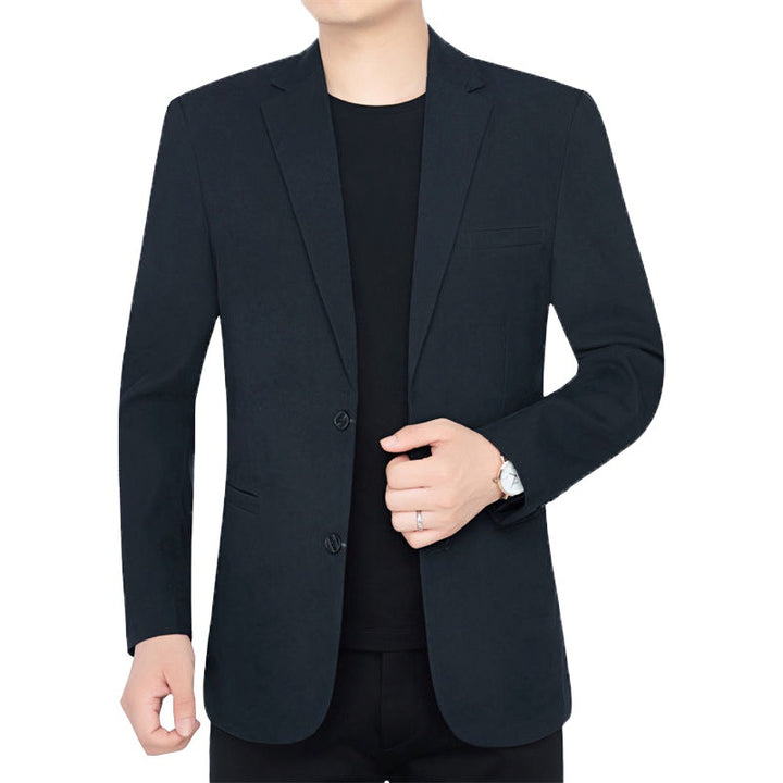 Herren Slim-Fit Ungefüttertes Sakko mit Notch-Revers und Zweiknopf-Silhouette – Tianoro