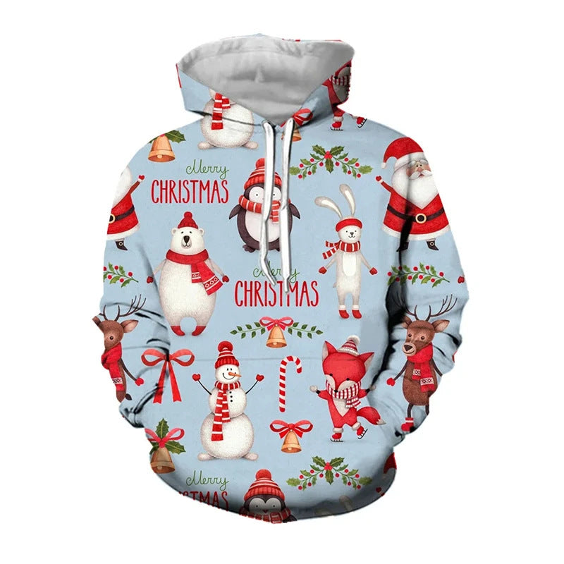 Damen Lustiger Weihnachts-Kapuzenpullover mit festlichem Motiv Echoarchiv