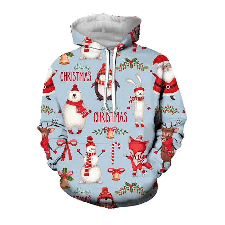 Damen Lustiger Weihnachts-Kapuzenpullover mit festlichem Motiv Echoarchiv