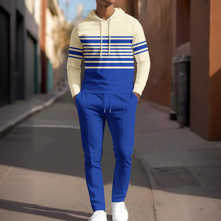 Herren Sportiver Hoodie mit strukturiertem Design und modischen Streifen Echoarchiv