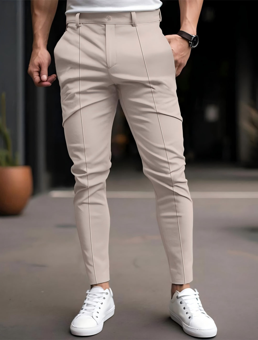 Herren Slim-Fit Chinohose mit praktischen Taschen Echoarchiv