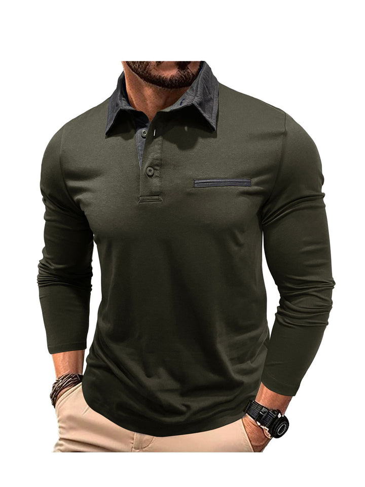 Herren Poloshirt mit modernem Kragen und Taschen Echoarchiv