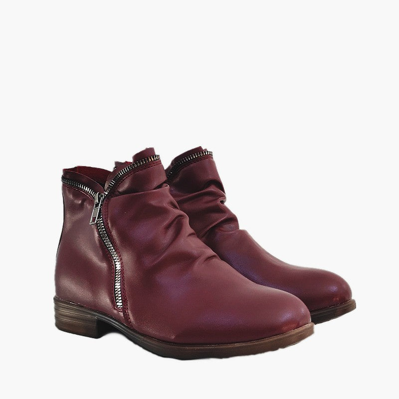 Damen Slouch‑Ankleboots mit dekorativem Reißverschluss und niedrigem Blockabsatz Echo Archiv