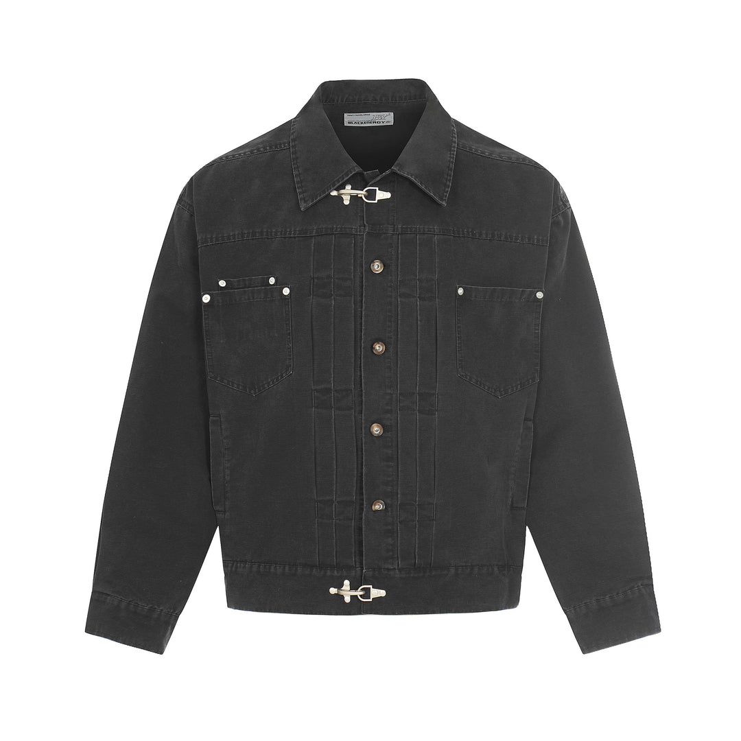 Herren Canvas-Utility-Blousonjacke mit Tunnelzug und Ziersteppungen Echoarchiv