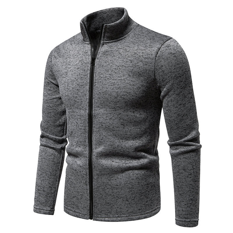 Herren Fleecejacke mit hoher Stehkragen und durchgehendem Reißverschluss Echoarchiv