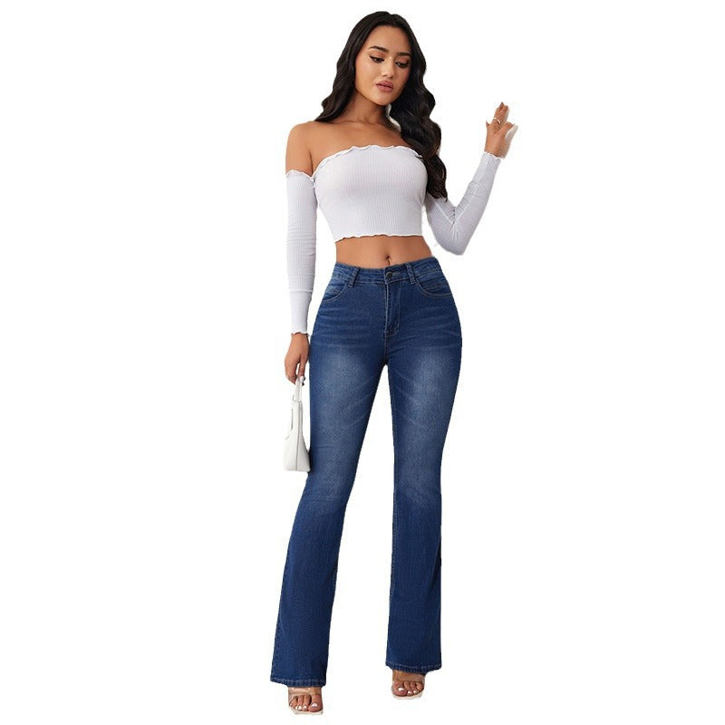 Damen nan Highwaist Schlagjeans mit figurschmeichelnder Passform und weitem Bootcut Echo Archiv