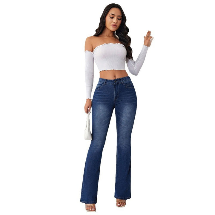 Damen nan Highwaist Schlagjeans mit figurschmeichelnder Passform und weitem Bootcut Echo Archiv