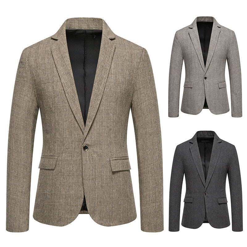 Herren eleganter Blazer mit feinem Karomuster Echoarchiv