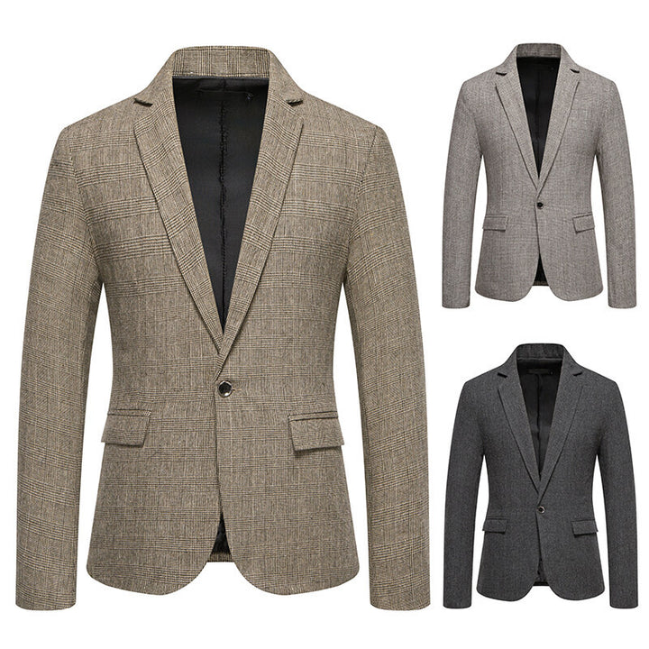 Herren eleganter Blazer mit feinem Karomuster Echoarchiv