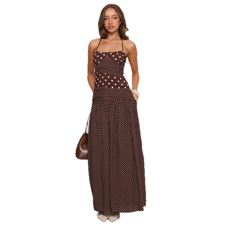 Damen Maxikleid mit Punktedesign und asymmetrischem Schnitt Echo Archiv