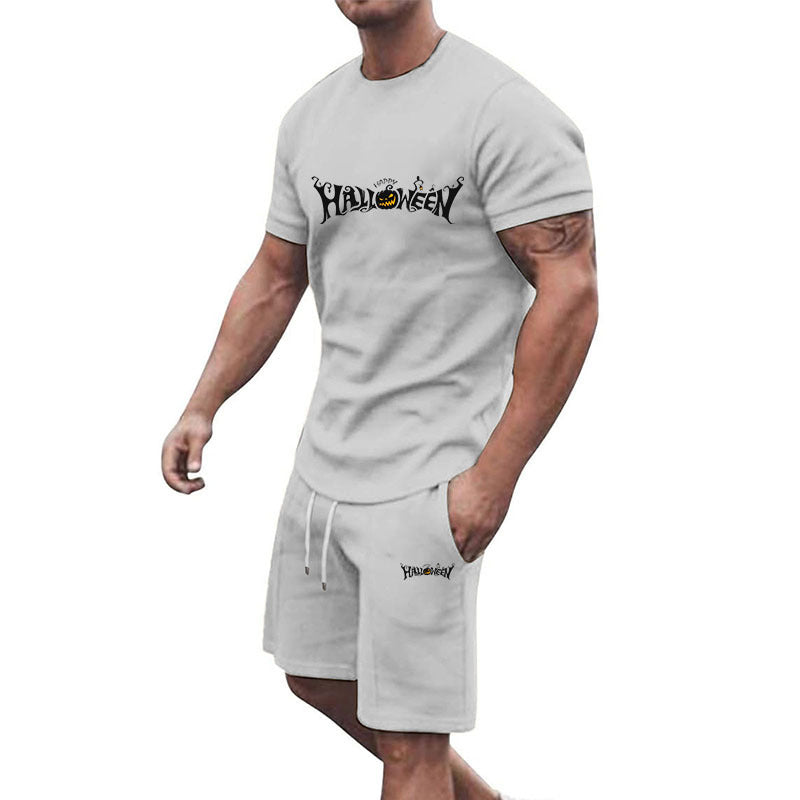 Herren lässiges Halloween-Set mit T-Shirt und Shorts Echoarchiv