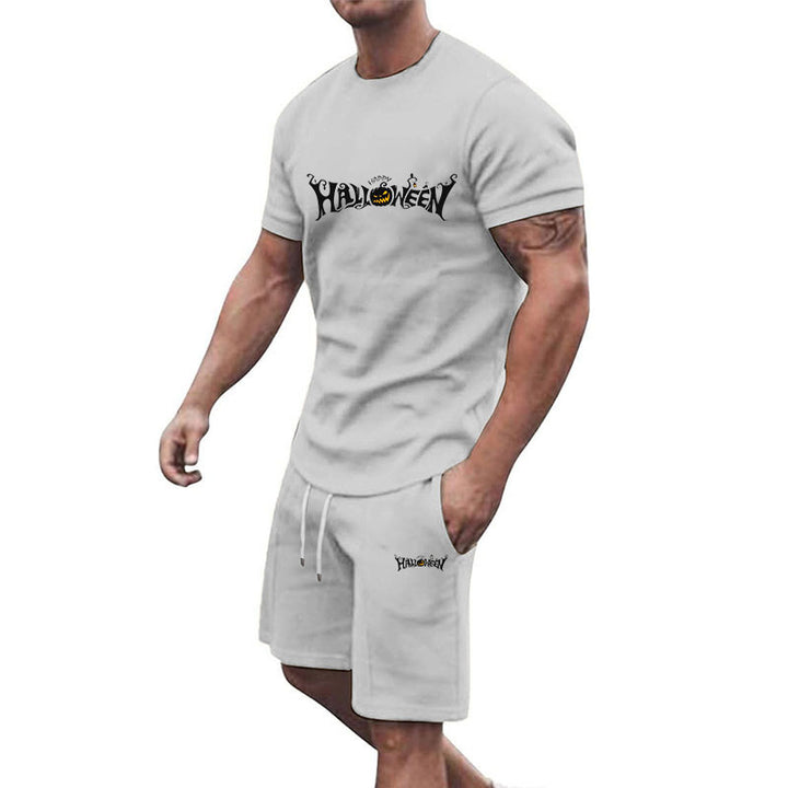 Herren lässiges Halloween-Set mit T-Shirt und Shorts Echoarchiv