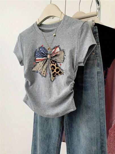 Damen Crop-T-Shirt mit figurbetontem Schnitt und modernem Design Echo Archiv