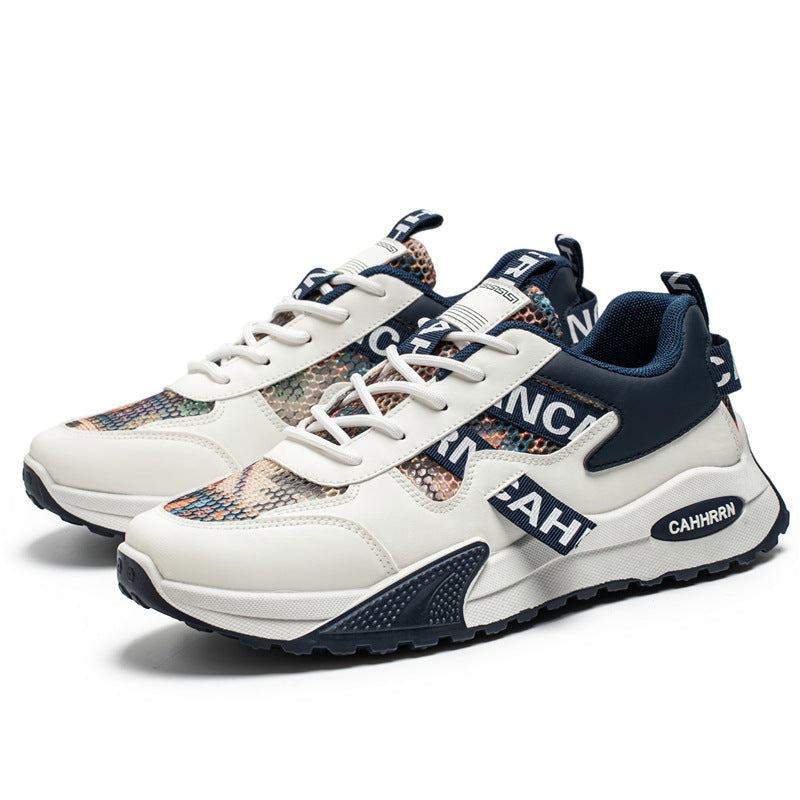Unisex Plateau-Chunky-Sneaker mit Reptilprägung, gepolstertem Schaft und stoßdämpfender EVA-Zwischensohle – Norré