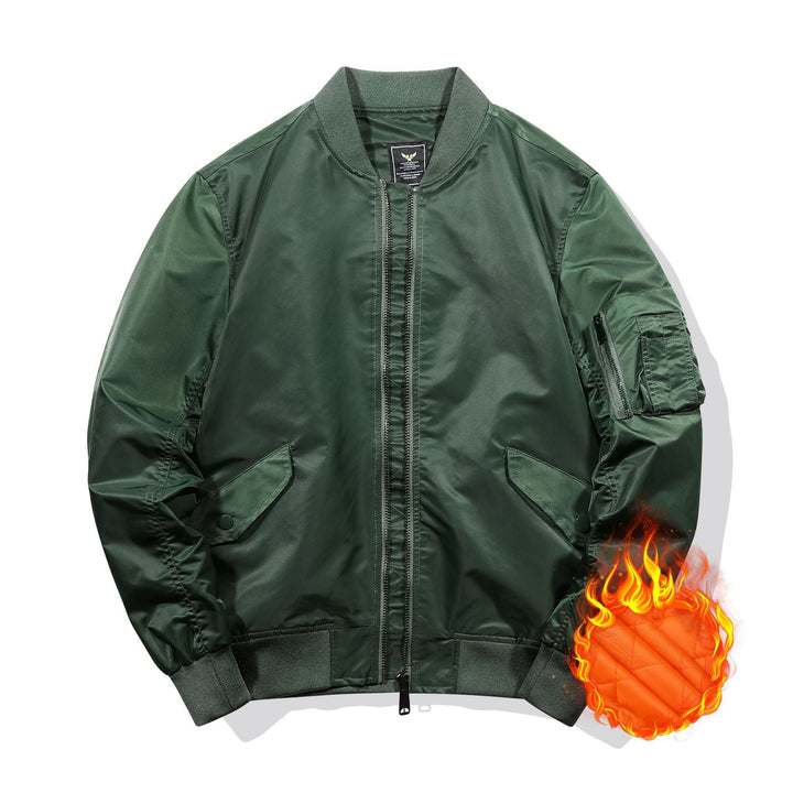 Herren Fliegerbomberjacke mit gesteppter Thermofütterung und Ärmeltasche – Brevano