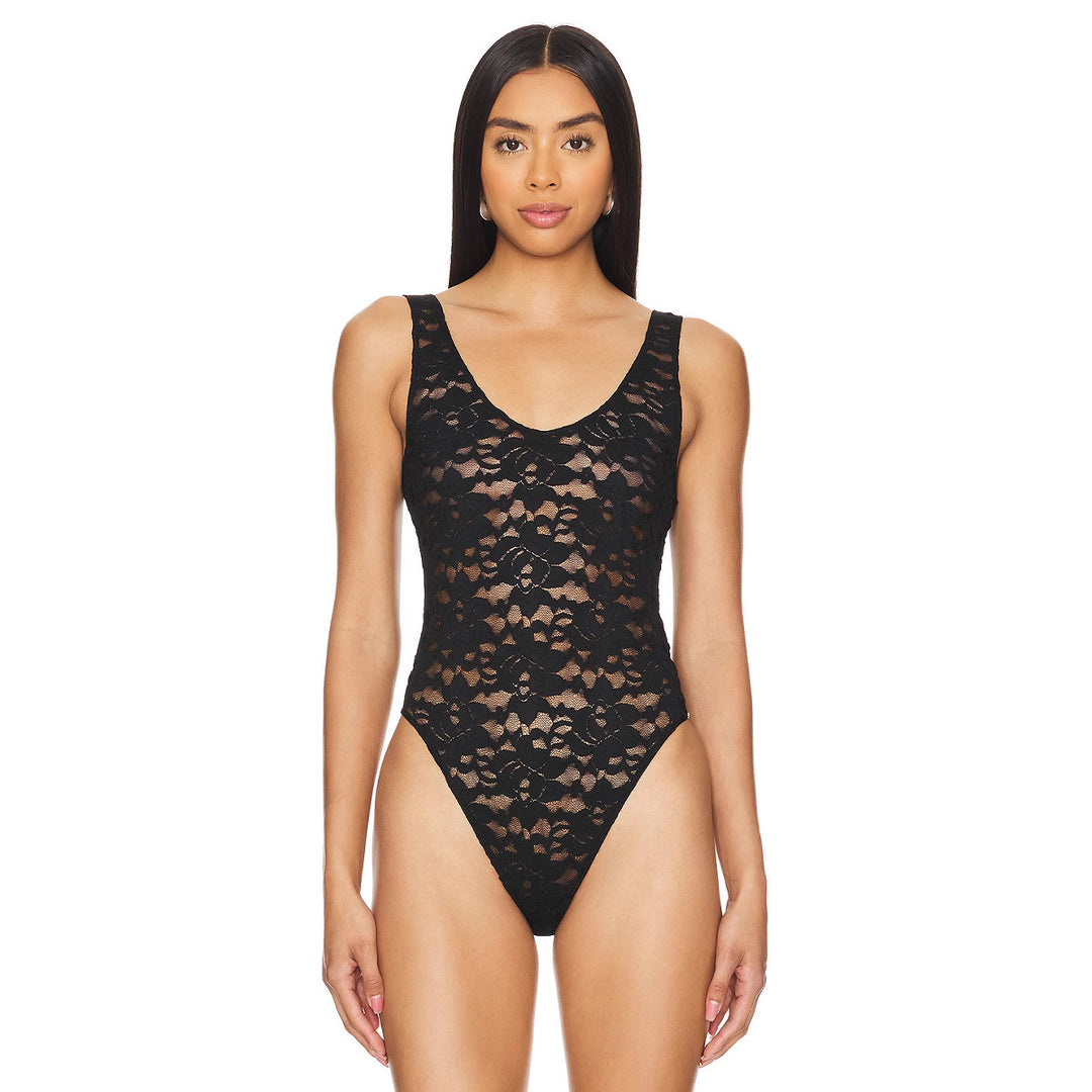Damen Spitzenbody mit tiefem V-Ausschnitt und zarten Details Echo Archiv