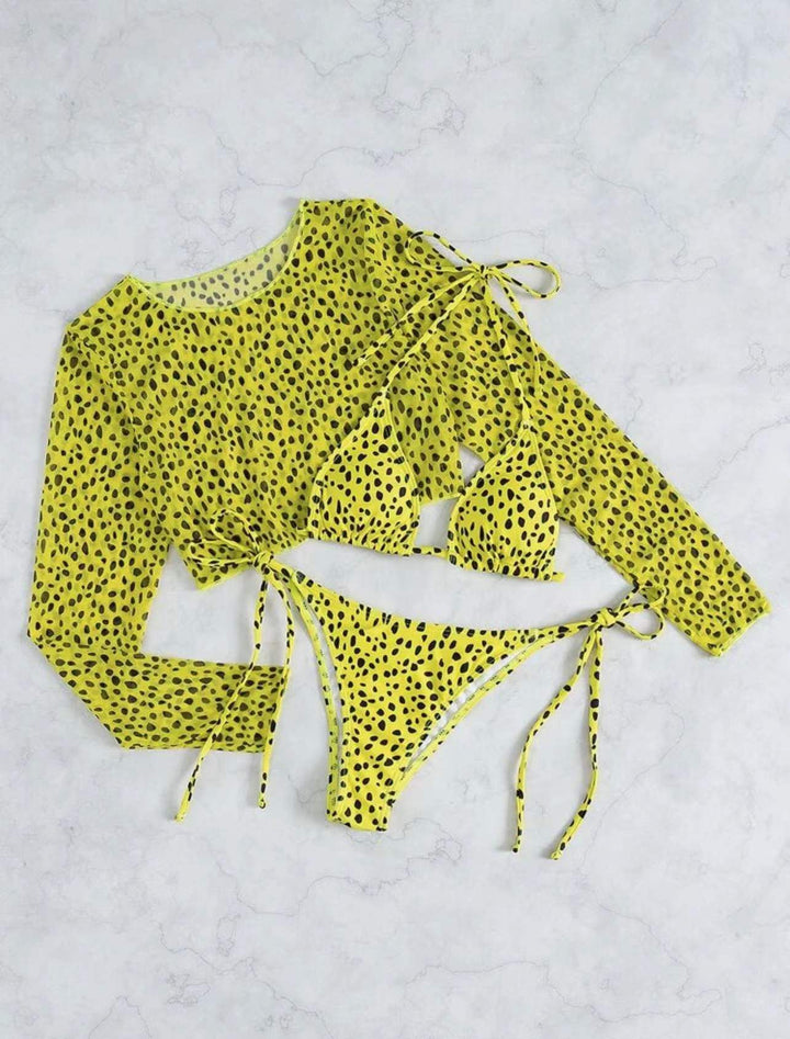 Damen Bikini-Set mit transparenter Langarmbluse Echo Archiv
