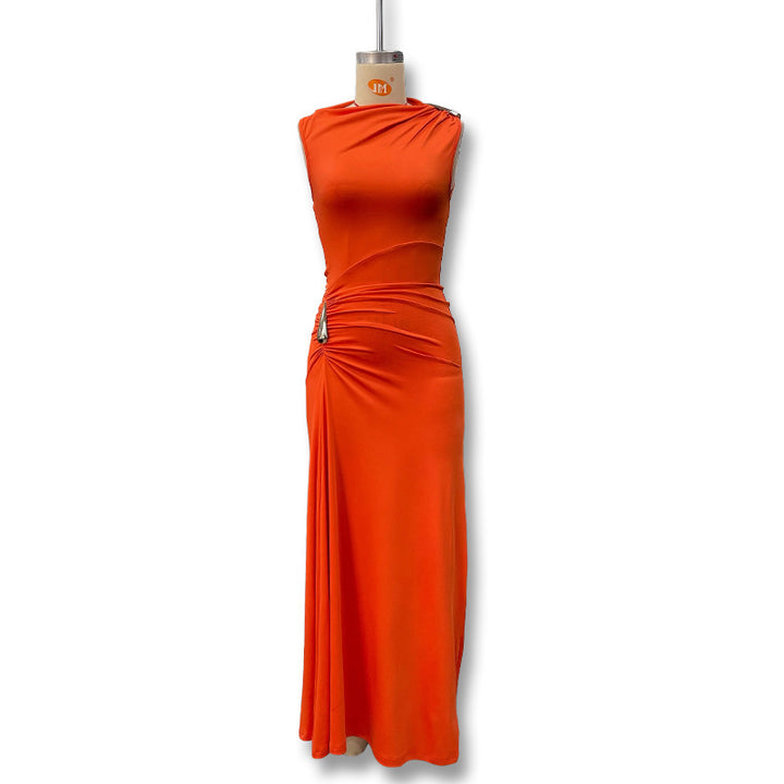 Damen Maxikleid mit raffiniertem Wickeldetail und figurbetontem Schnitt Echo Archiv