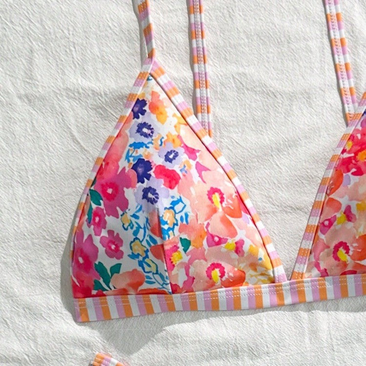 Damen Triangel-Bikini-Set mit floralem Muster und verspieltem Design Echo Archiv