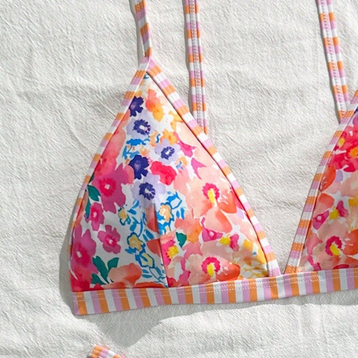 Damen Triangel-Bikini-Set mit floralem Muster und verspieltem Design Echo Archiv