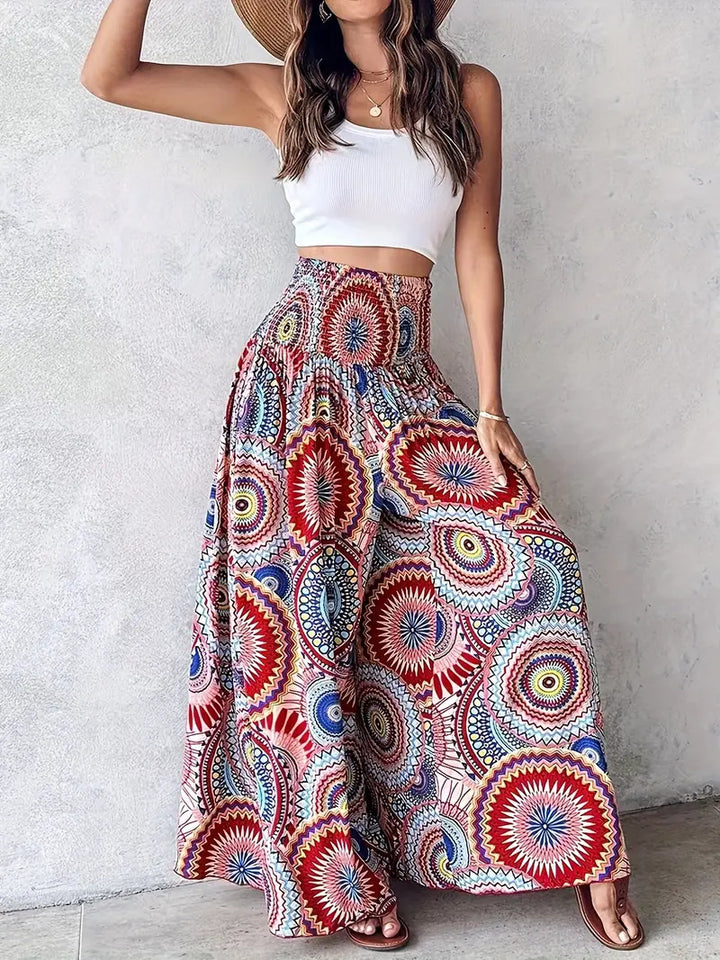 Damen Maxirock mit hohem Smokbund und floraler Paisley‑Optik Echo Archiv