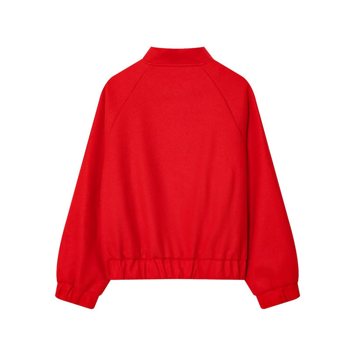 Damen Cropped Blousonjacke im Bomberstil mit Stehkragen, Druckknopfleiste und taillierendem Gummizug Echo Archiv