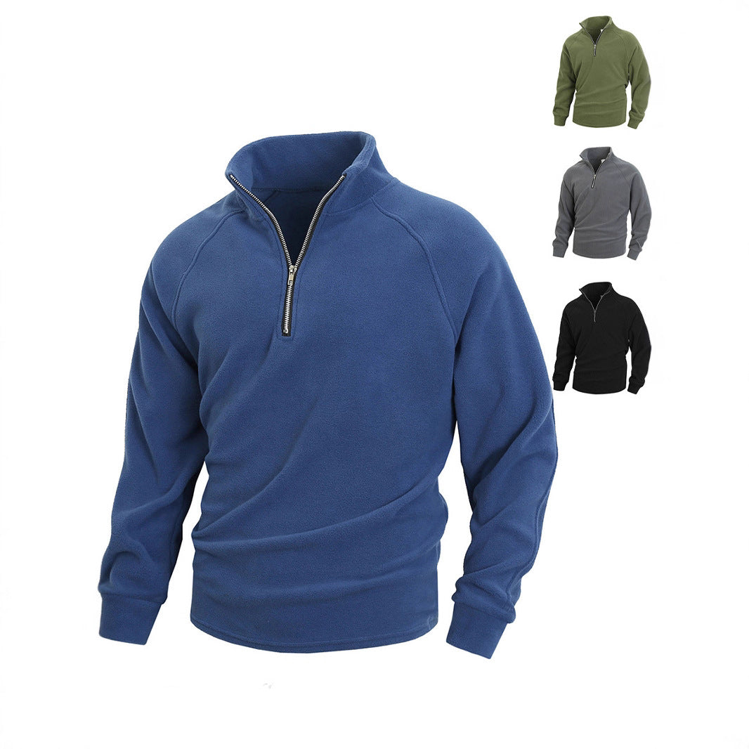 Herren Fleece-Pullover mit hohem Kragen und Reißverschluss Echoarchiv