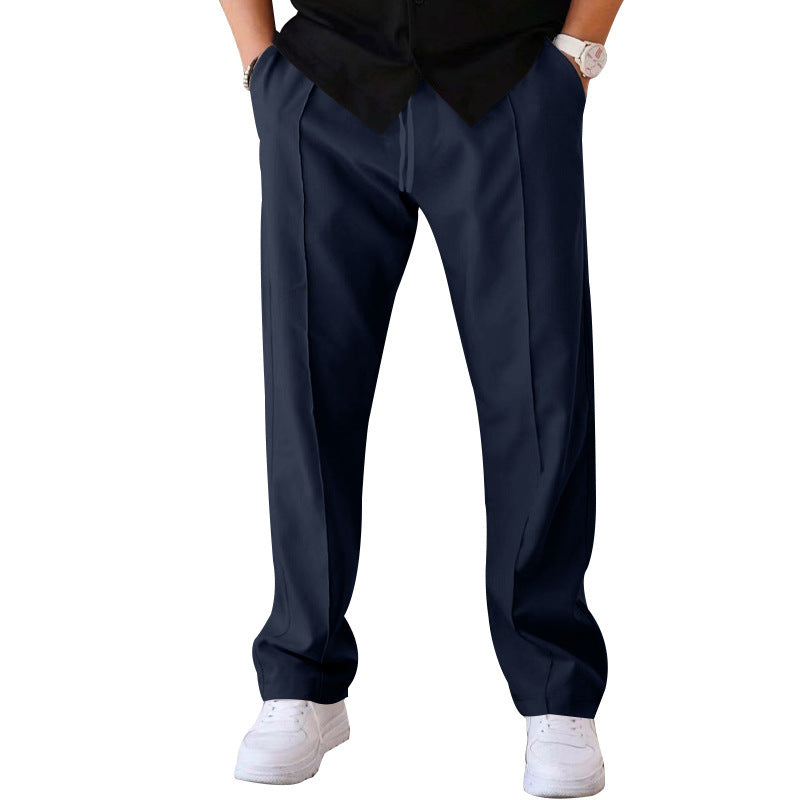 Herren elegante Freizeithose mit geradem Schnitt und klassischen Falten Echoarchiv