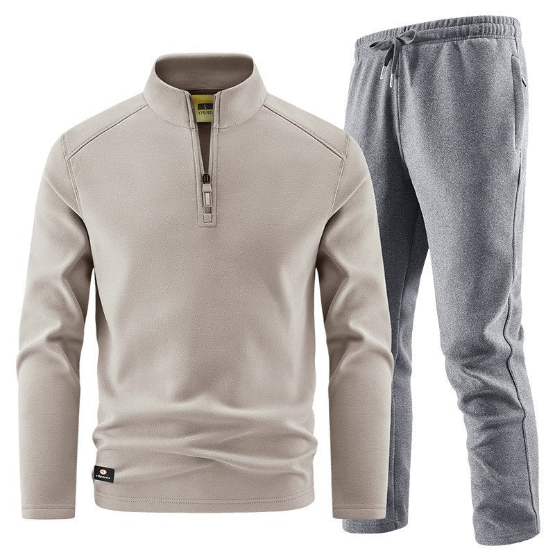 Herren Fleece-Trainingsset mit Stehkragen und Elastikbund Echo Archiv